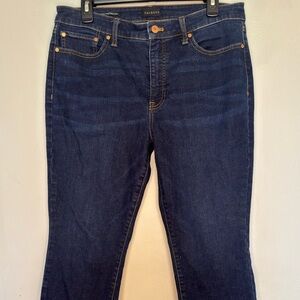 Talbots Women Dark Blue Crop Flare Jeans, Size 12P